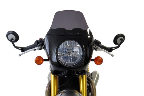 TRIUMPH THRUXTON 1200, THRUXTON R 16 BLACK FAIRING w//DARK SMOKE SCREEN - Picture 2 of 3