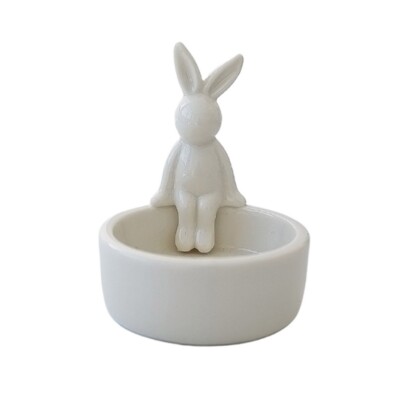 Ceramic Easter Rabbit Holder Stand for Home Decoration Tealight Holder