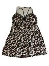 NWT, Victoria  s Secret Leopard Cheetah Print Babydoll Chemise Nightie Size M