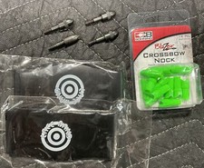 Bohning Blazer Crossbow Nocks .303  Half Moon, 4 Broadhead Tips  4 Lace Bands