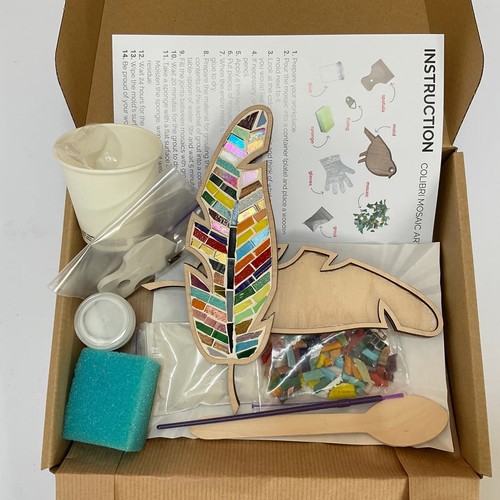 Stained DIY Mosaic and Crafts Bright Feather DIY Mosaic Kit - Foto 11 di 15