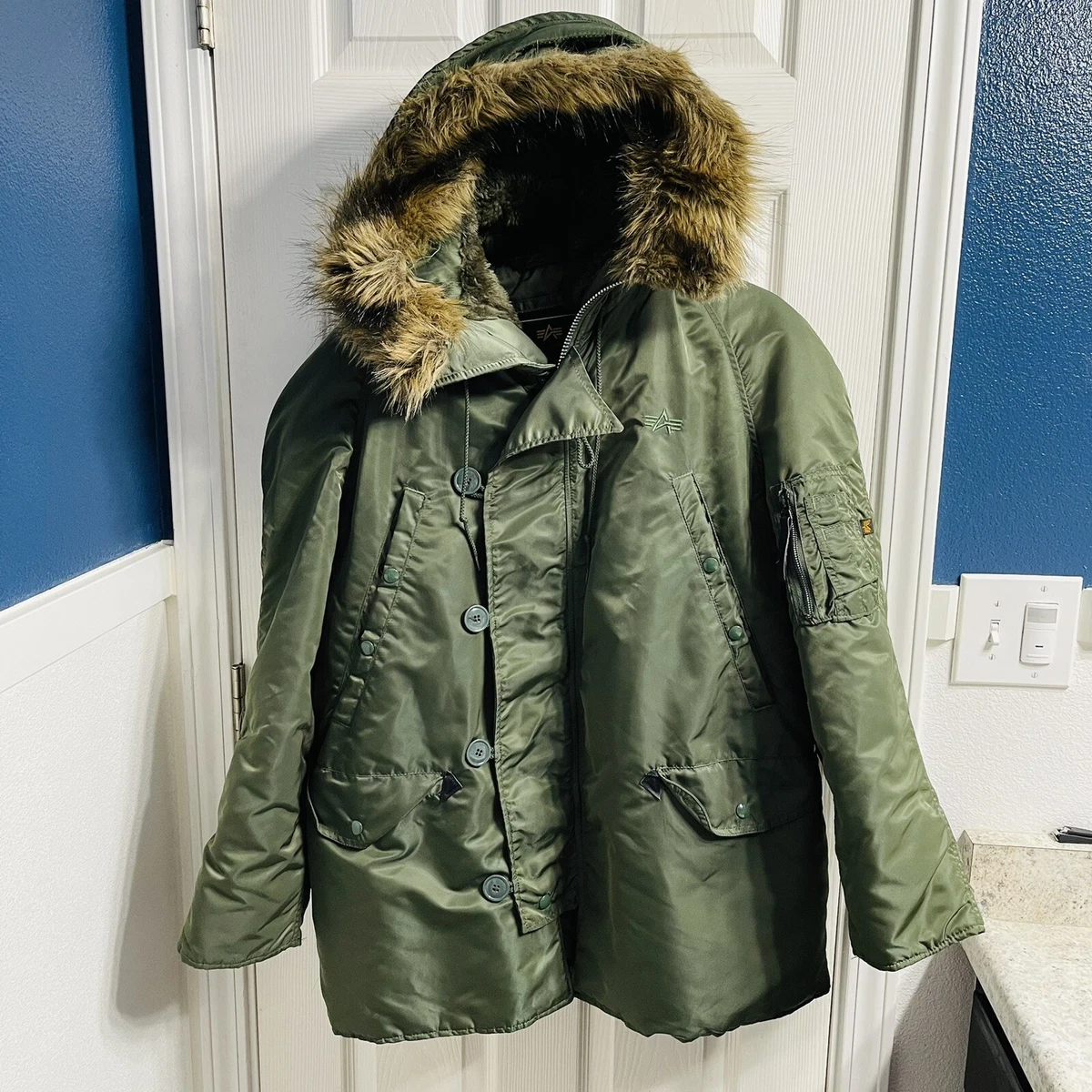 Alpha Industries men's Extreme cold weather type N-3B parka jacket sZ  Medium | eBay
