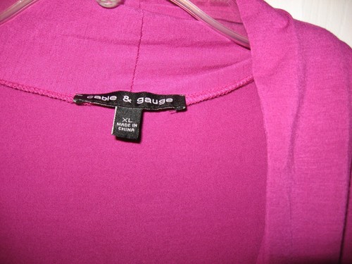 Cable & Gauge, Raspberry,Stretch Knit Top,V Neck,Short Slv,XL - Picture 2 of 5