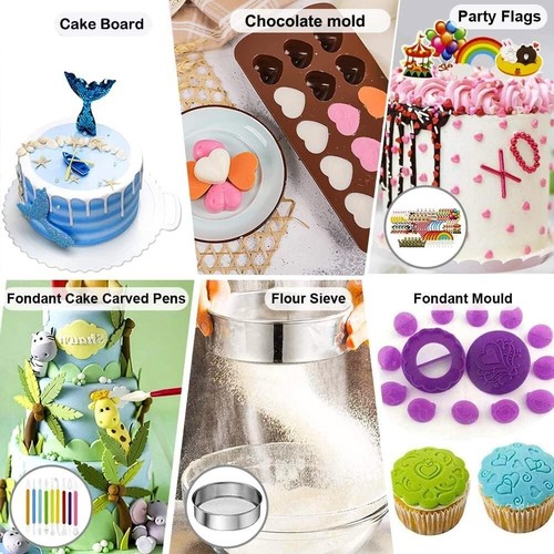 678 PCS Cake Decorating Kit, Cake Decorating Supplies Kit with Cake Carrier,S... - 第 7/9 張圖片
