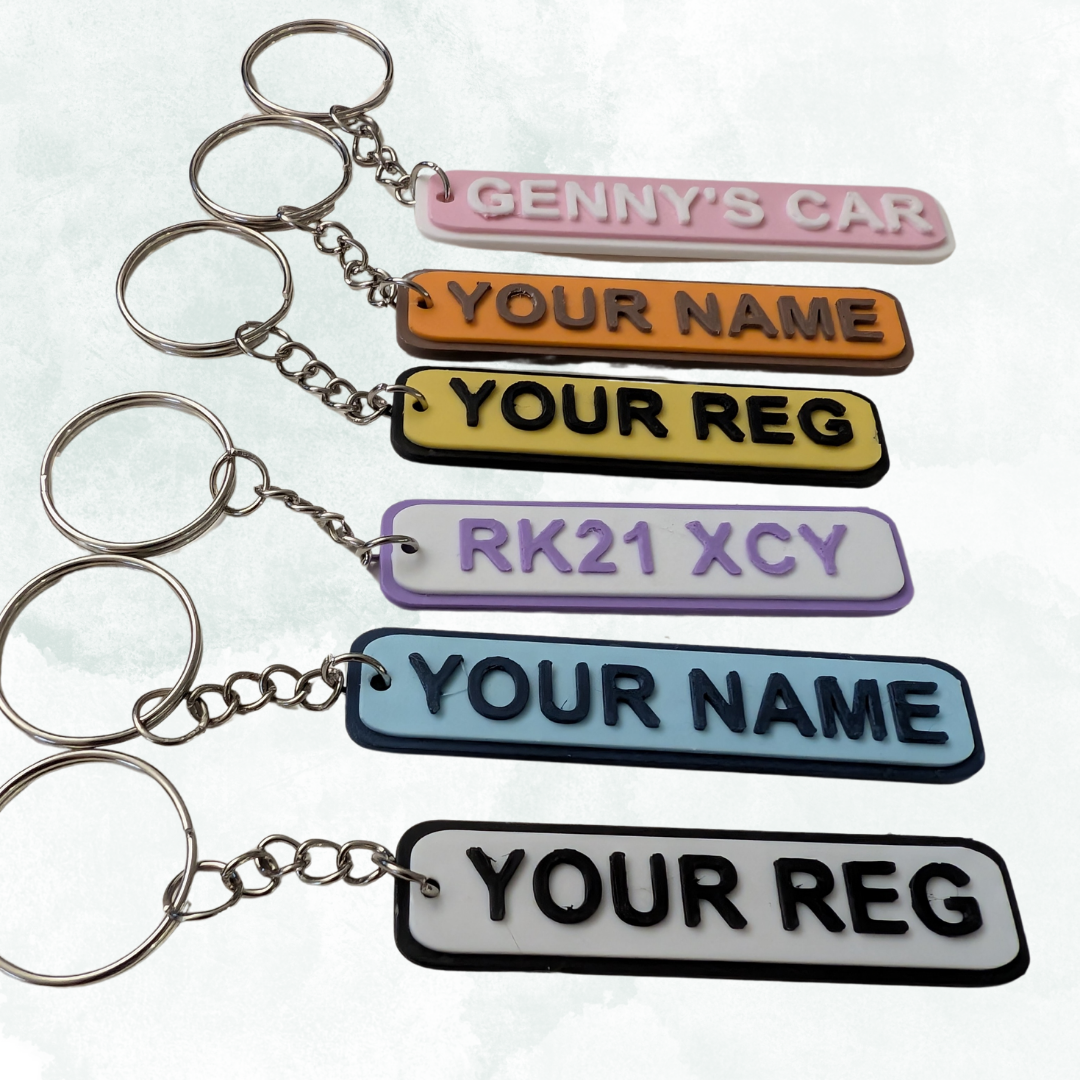 Custom Car Reg Keyring - Add Your Name Or Reg To A Mini Number Plate Key Fob