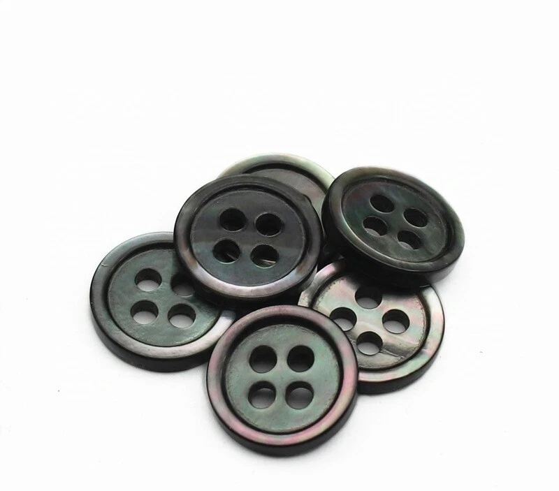 15 pcs Buttons, Mother of Pearl, Smoke Grey Shell ,Many sizes - Image 4 of 4
