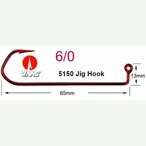 VMC Red Jig Hooks Model 5150 Jig Hooks Salt Water Boat Hooks Cod Ling Pollack - Picture 17 of 20