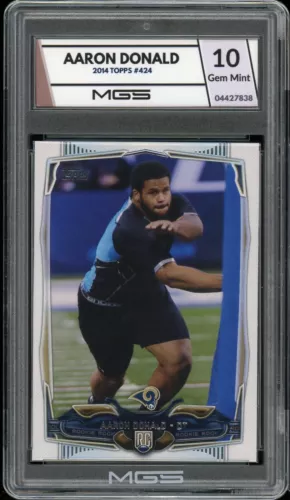 2014 Panini Topps #424 Aaron Donald Graded 10 GEM MINT Rookie RC STAR LA RAMS