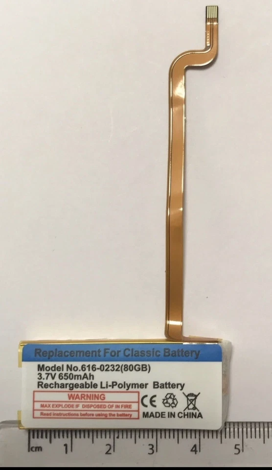 iPod Classic 6.7ª geração e vídeo 5/5.5 geração bateria de substituição 650mAh - Imagem 3 de 4
