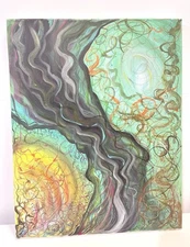 Vintage Abstract Painting On Canvas