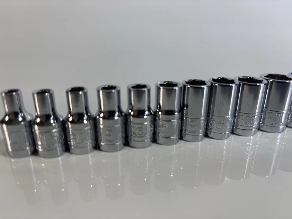 KOBALT 1/4” Drive Socket Set 24pc Metric SAE 6pt Chrome Tool Set Mechanics New - Image 3 of 4