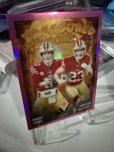 2024 Phoenix Treasured Tandems Pink #TT-SF Brock Purdy Christian McCaffrey 23/80 - Bild 3 von 6