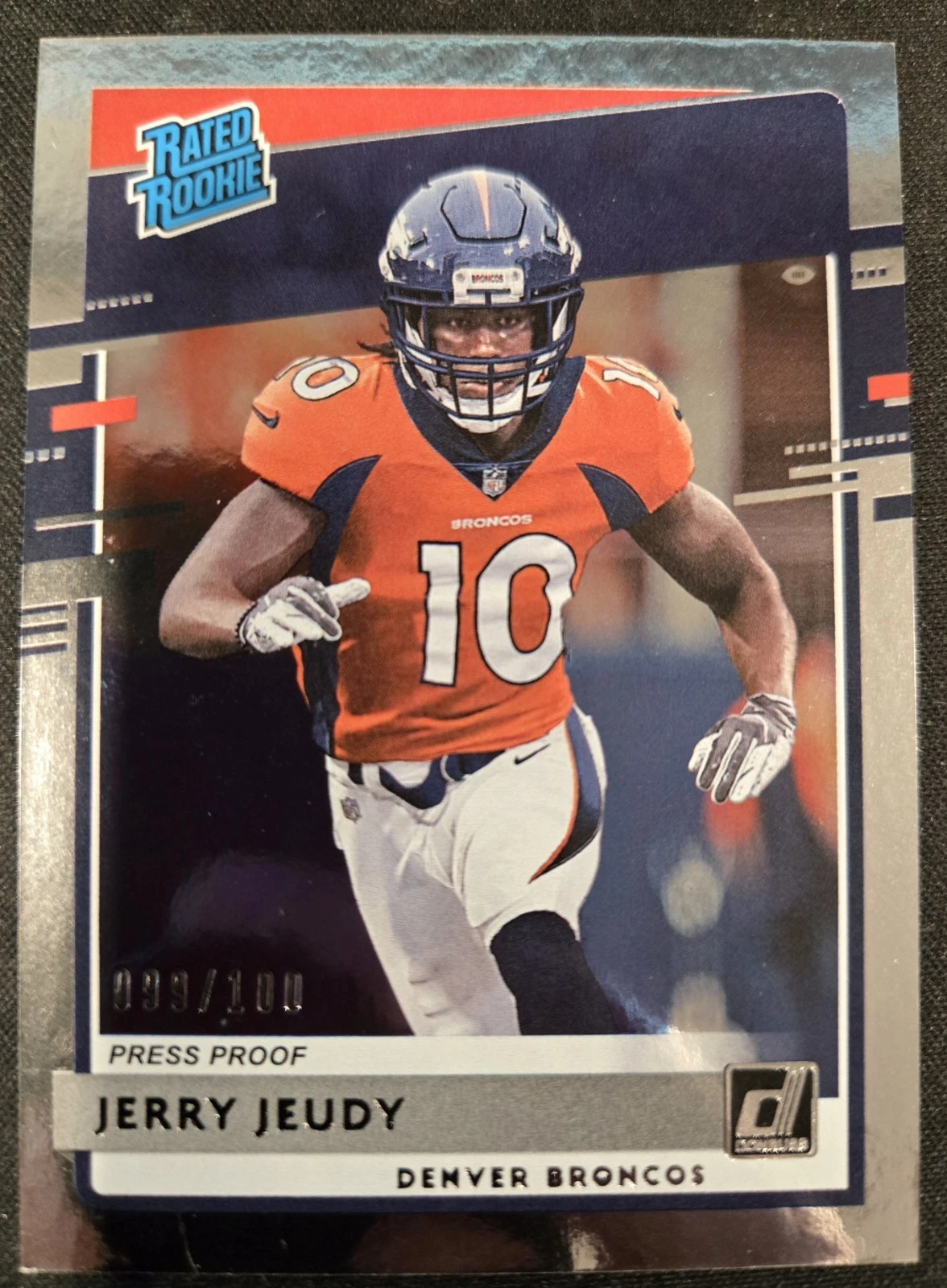 2020 Panini Donruss - Rated Rookie Jerry Jeudy #307 Press Proof Silver /100 (RC)