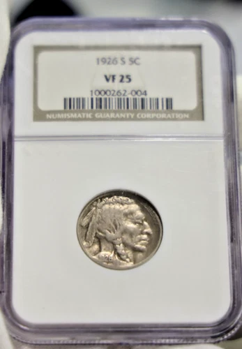 1926 S US Buffalo Nickel 5c NGC VF25 Semi Key