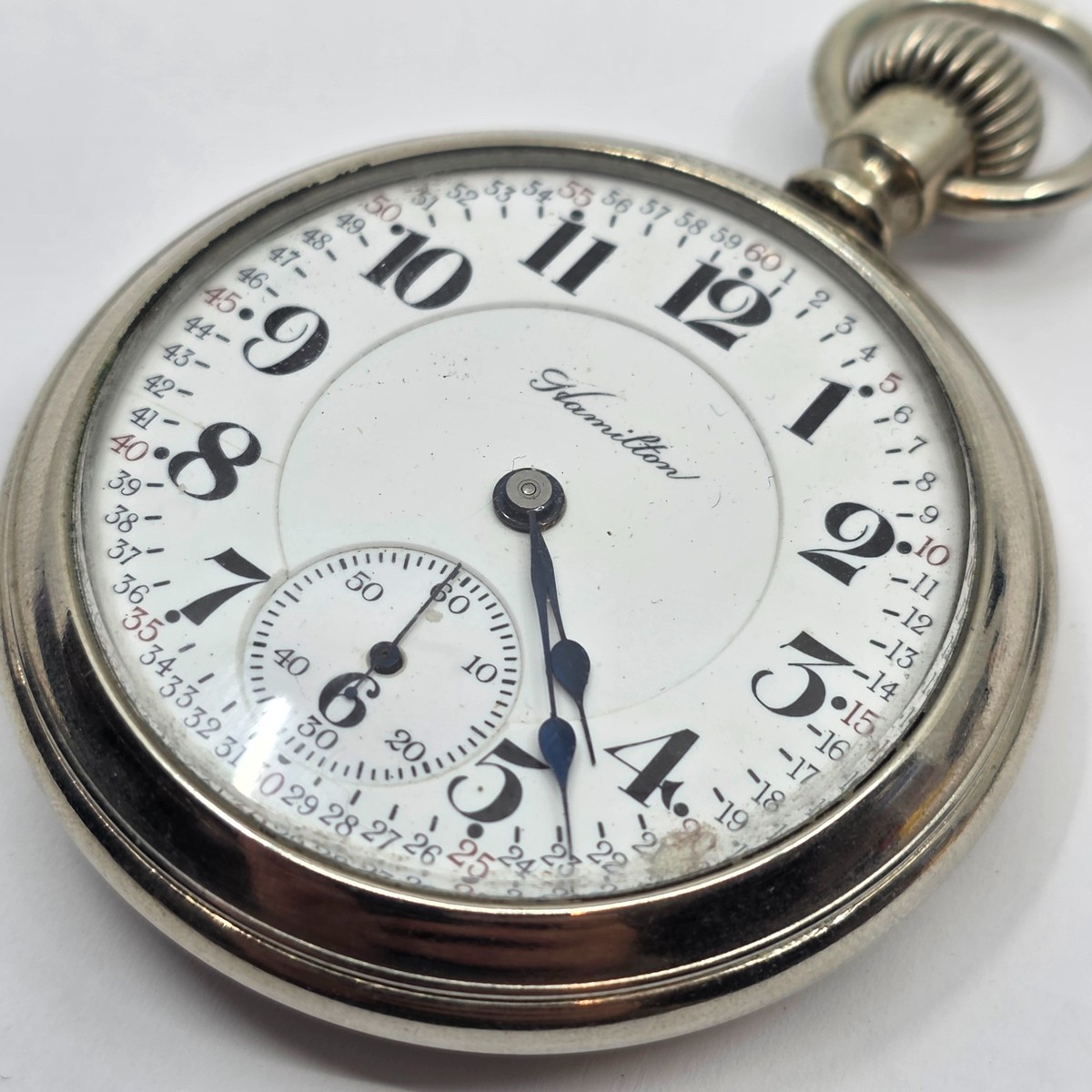 1915 Hamilton 992 Mod. 2 16s 21j Railroad Pocket Watch - Factory Salesman Case View 4