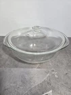 Vintage PYREX 3-QT Clear-Glass Round Roaster/Casserole-Dish with Lid #026