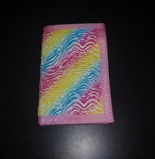 Kids Rainbow Zebra Wallet Trifold Coin Pocket Canvas Girls School New