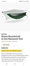 NEW Kammok Mantis Recycled All-in-One Hammock Tent, open box