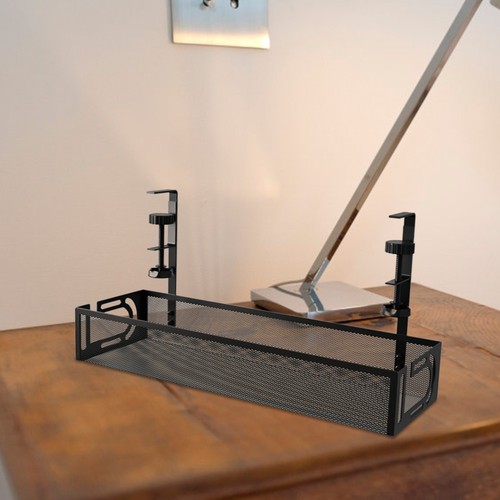 Under Desk Cable Management Tray Wire Management No Drill Cable Tray with Clamp - Afbeelding 8 van 12