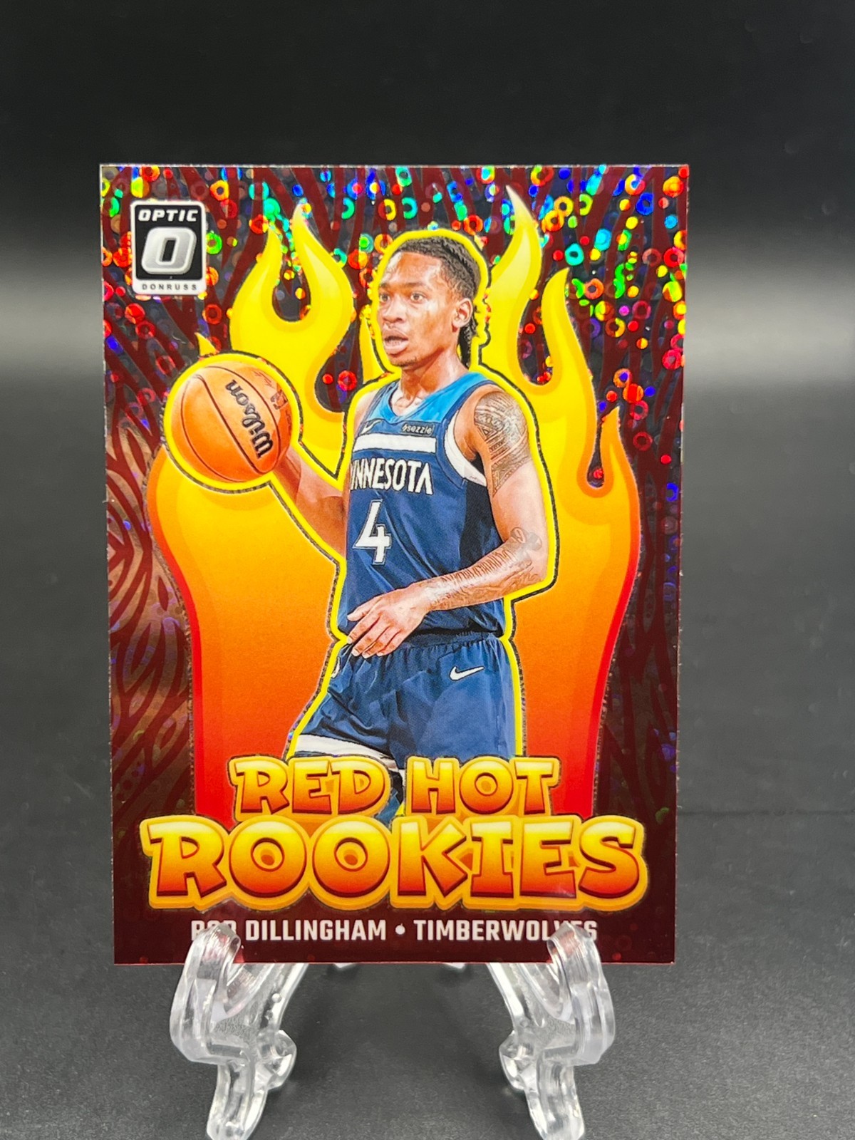 2024-25 Panini Donruss Optic Rob Dillingham Red Hot Rookies Silver Disco Prizm
