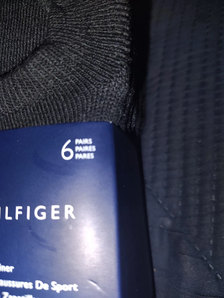 Tommy Hilfiger Hombre 6 Pares Zapatillas Forro NEGRO NO SHOW TOBILLO 🧦 CALCETINES  Foto 3 de 4