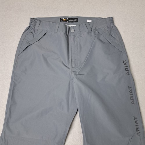 Ariat Regenhose Herren Large Rebar Stormshell grau Reißverschlussmanschette wasserdicht Outdoor neu