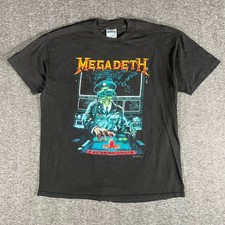 Vintage 1990 Megadeth Launch Rust in Peace Tour T-Shirt Brockum USA XL Black