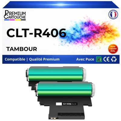 CLT-R406 compatible pour Samsung Pack 2 Tambours couleur 16000 pages - Photo 1/4