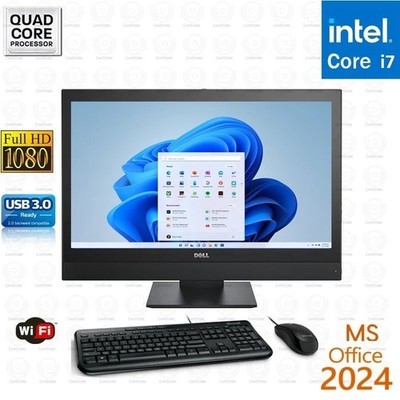 WINDOWS 11 Dell AIO 24'' Computer Core i7 16GB RAM 1TB SSD Office 2024
