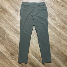 Lululemon ABC Pants Mens 30X31 Green Grey Slim Fit Warpstreme 5 Pocket Casual