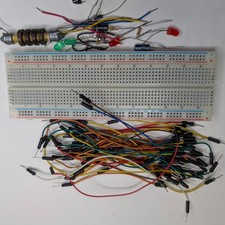 x1 LOT Electronic Prototyping Kit Breadboard Jumper Wires LED Resistors Inductor