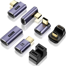 USB C Adapter 7 Pack 100W 40Gbps 8K Right Angle Extenders for All Type C