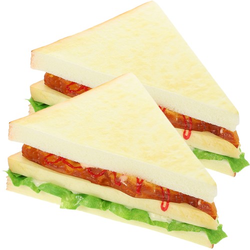 2 Pcs Sandwich Model Simulated Simulation Artificial Bread Props - Picture 6 of 12