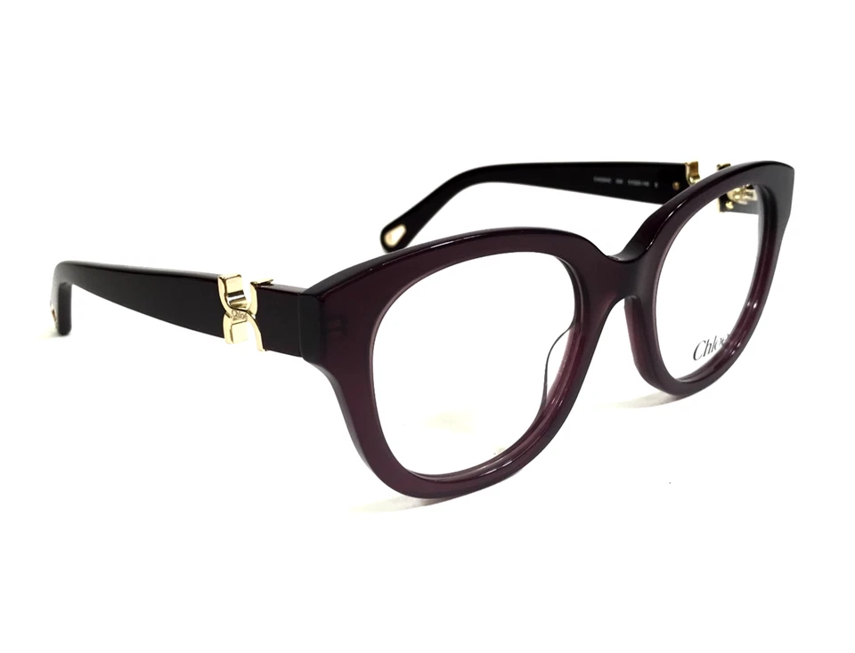 Monturas de gafas Chloe CH0304O 004 violeta oscuro grueso ojo de gato plateado 51-20-140 Foto 3 de 4