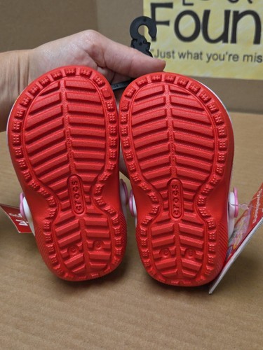 Zueco Crocs Sweethearts Niños Talla C6 Edición Limitada Clásico Forrado Rojo Blanco - Imagen 5 de 7