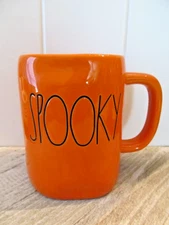 Rae Dunn Artisan Collection by Magenta Halloween SPOOKY Orange Mug Coffee Cup