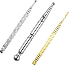 3PCS Massage Tools, Manual Acupuncture Pen, Stainless Steel Acupressure Stick, F
