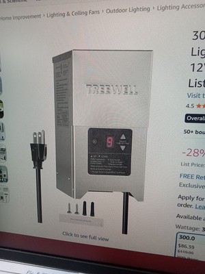 Treewell Low Voltage Outdoor Landscape Transformer 300W 120V TSLT03B New