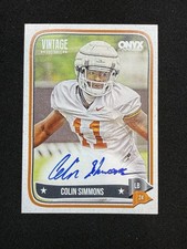 2024 Onyx Vintage Football Colin Simmons On Card Auto Variation RC #VACOSI