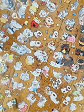 Random Lot Of 3 Kawaii Cat Sticker Sheets: Transparent Cute Sticker Sheets: READ