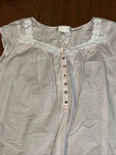 Camicia da notte Eileen West rosa cotone manica ad aletta usata in ottime condizioni media - Foto 2 di 8