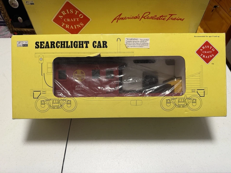 Aristo Craft ART-46364 G / 1 Gauge Santa Fe Searchlight Flat Car Metal Wheel NIB - Image 2 of 4