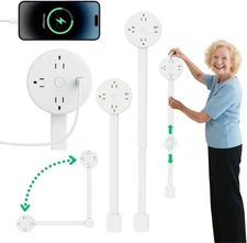 180° Rotating Plug Outlet Extender Stick 26 in  Electrical Multi Plug Extendable