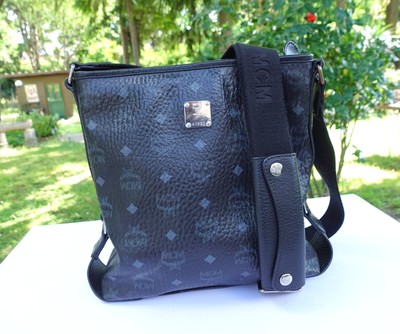 MCM BAG crossbag logo sling cross small medium black leather monogram shoulder