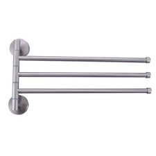 Wall Mounted 12" SUS 304 Stainless Steel 3 Swivel Arms Towel Bar With Conceal