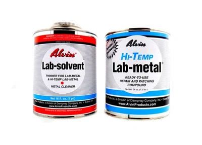 ALVIN PRODUCTS Alvin 24 oz Hi Temp Lab Metal Repair Compound and 16 oz Hi Temp Lab Solvent