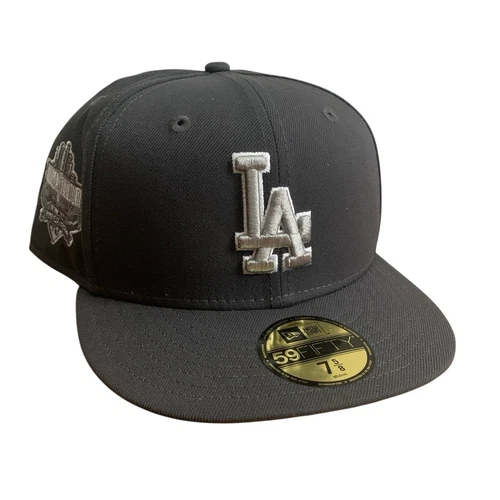 Los Angeles Dodgers New Era 59FIFTY Dark Graphite Fitted Hat Cap Size 7 5/8