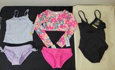 Art Class and Cat Jack 1pc/2pc Swimsuits Girls Size S 6/7 . Set Of 3. New