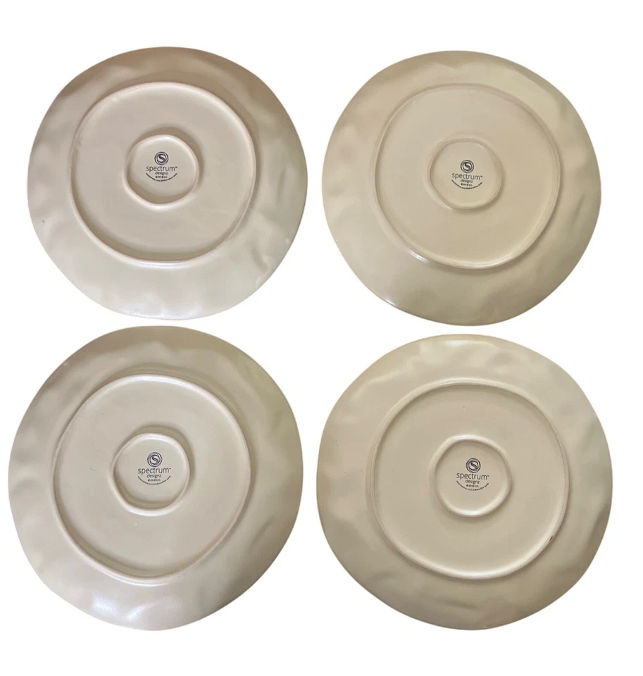 Juego de 4 platos de cena Spectrum Designz 11" azul pájaro crema/beige Foto 3 de 4