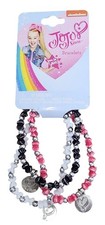 NEW JoJo Siwa Beaded Stretch Bracelets Bows Black Pink White Fashion Jewelry